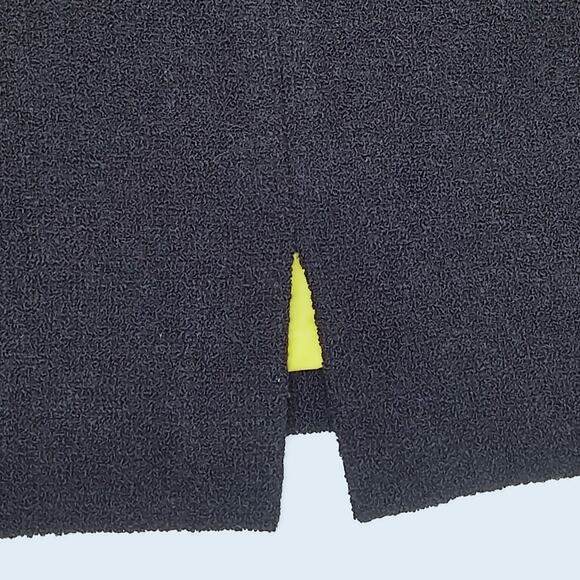 Vintage Barneys NY Pencil Skirt Black Textured Italian Wool Blend Luxury Classic - Picture 4 of 8